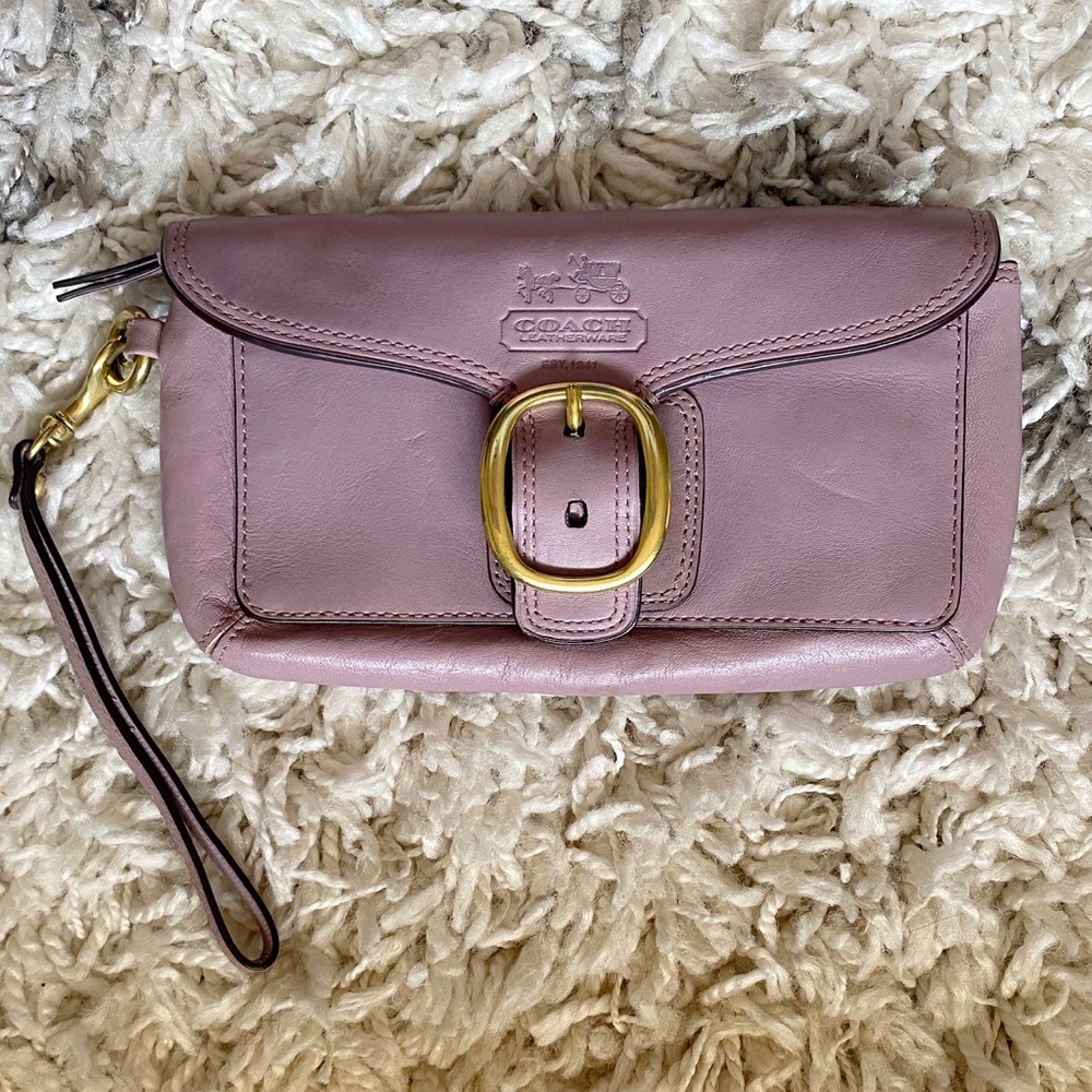 Coach Leather Wristlet Clutch
